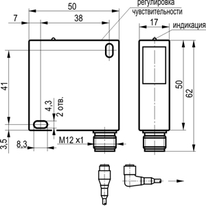 Габариты ODB IC47A5-43P-R5-LZS4